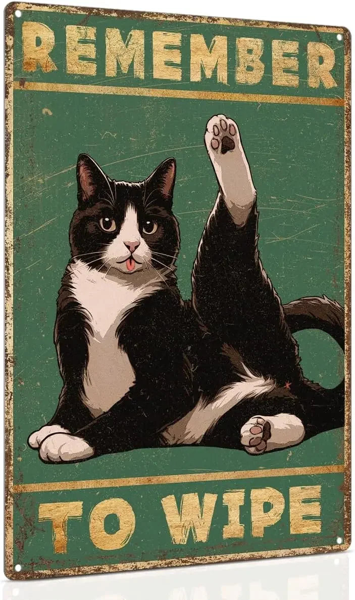 Funny "Are You Pooping" Tuxedo Cat Aluminum Bathroom Sign - Humor Wall Decor for Bathroom Glory