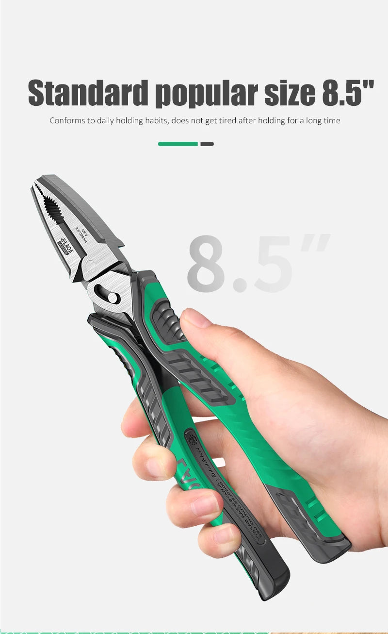 LAOA 8.5 Inch Wire Cutters Professional Eccentric Dual Shaft Labor-saving Electrician Pliers CR-V Household Hand Multi Tool