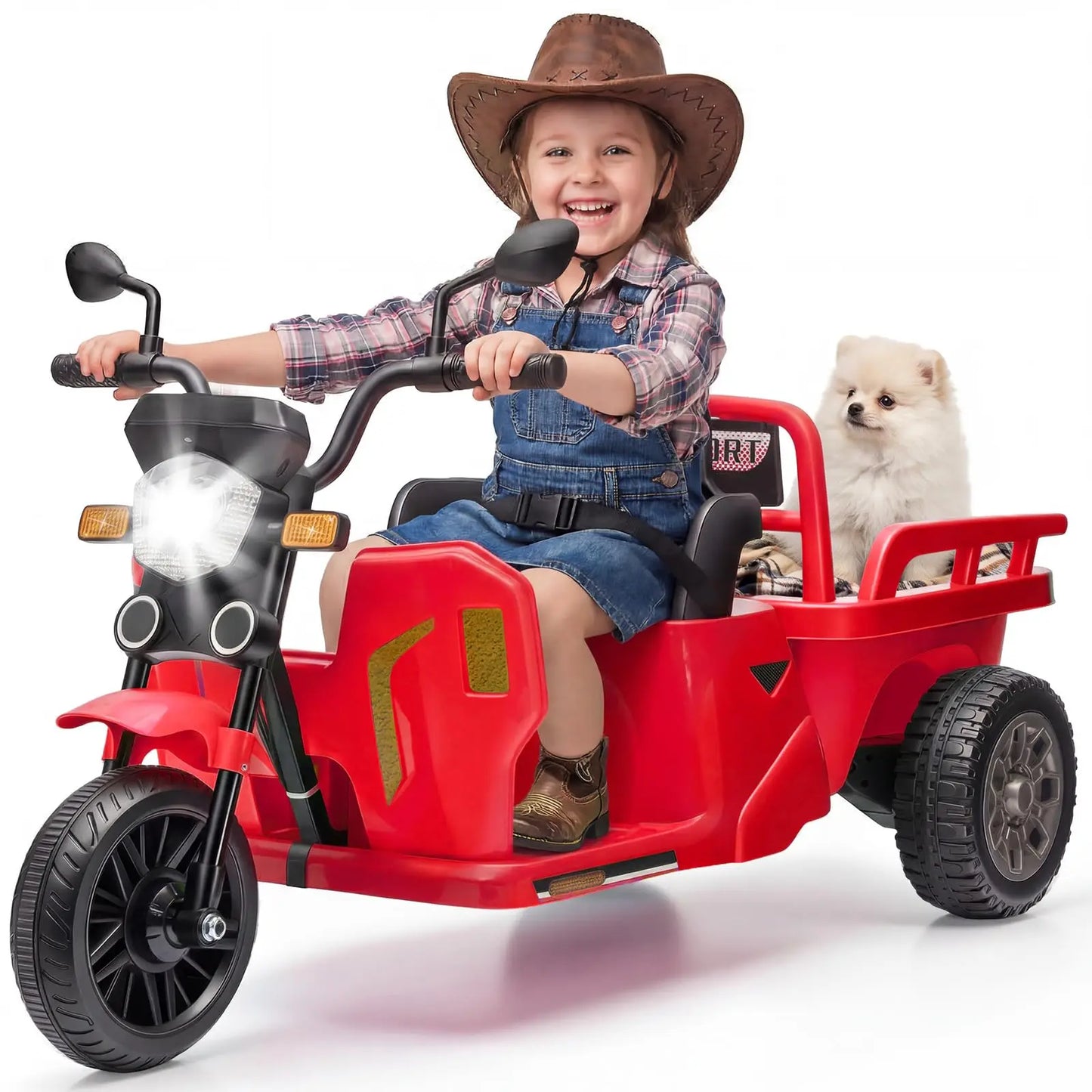Kids Electric Tricycle Ride On Motorcycle With Bluetooth Music