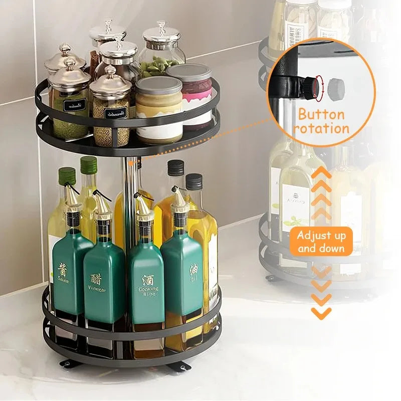 Rotating Spice Rack Organizer for Seasonings and Jars
