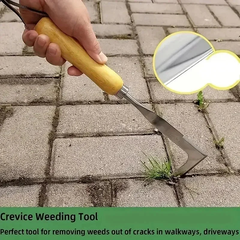 Stainless Steel Gap Weeding Tool L-shaped Garden Weeding Tool Weeding Puller Manual Weeding Tools for Road Cracks and Gardens