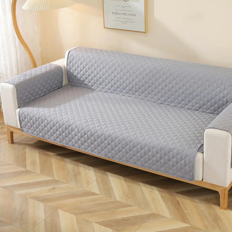 Sofa Cover Waterproof 1/2/3/4 Seater Non Slip Furniture Protector Cover with Non-slip Elastic Straps Sofa Slipcover for Kids Dog