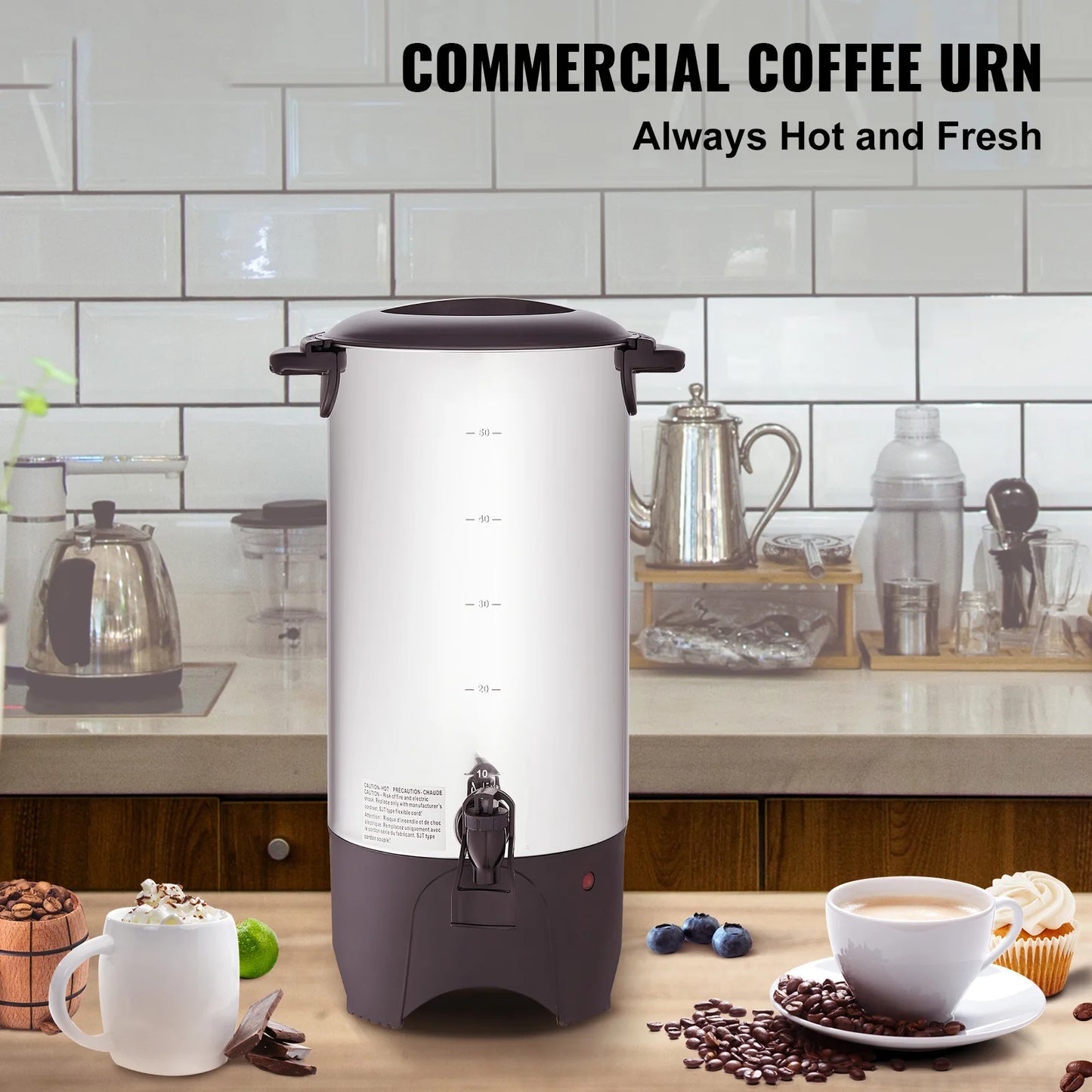 Commercial Coffee Urn Stainless Steel 1000W Electric