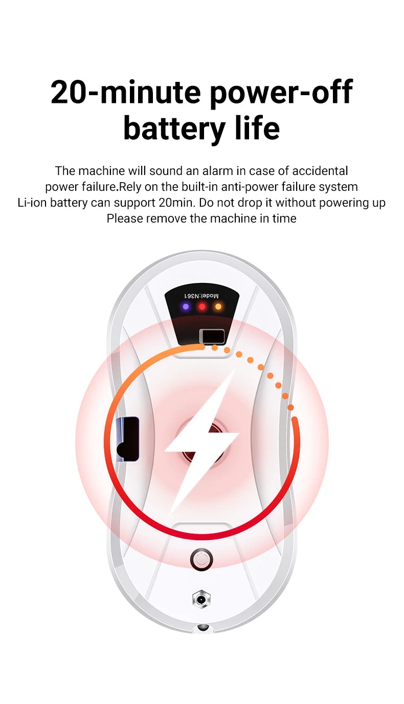 DIVEDEER Intelligent water spray window cleaner with automatic water spray function anti-fall magnetic glass home smart cleaner