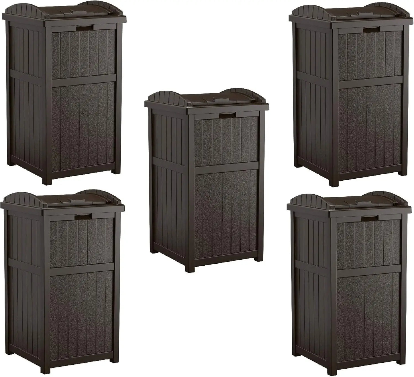 Suncast 30 Gallon Outdoor Trash Hideaway Resin Refuse Container Lid Cyberspace Concealed Waste Storage Patio Backyard Garden