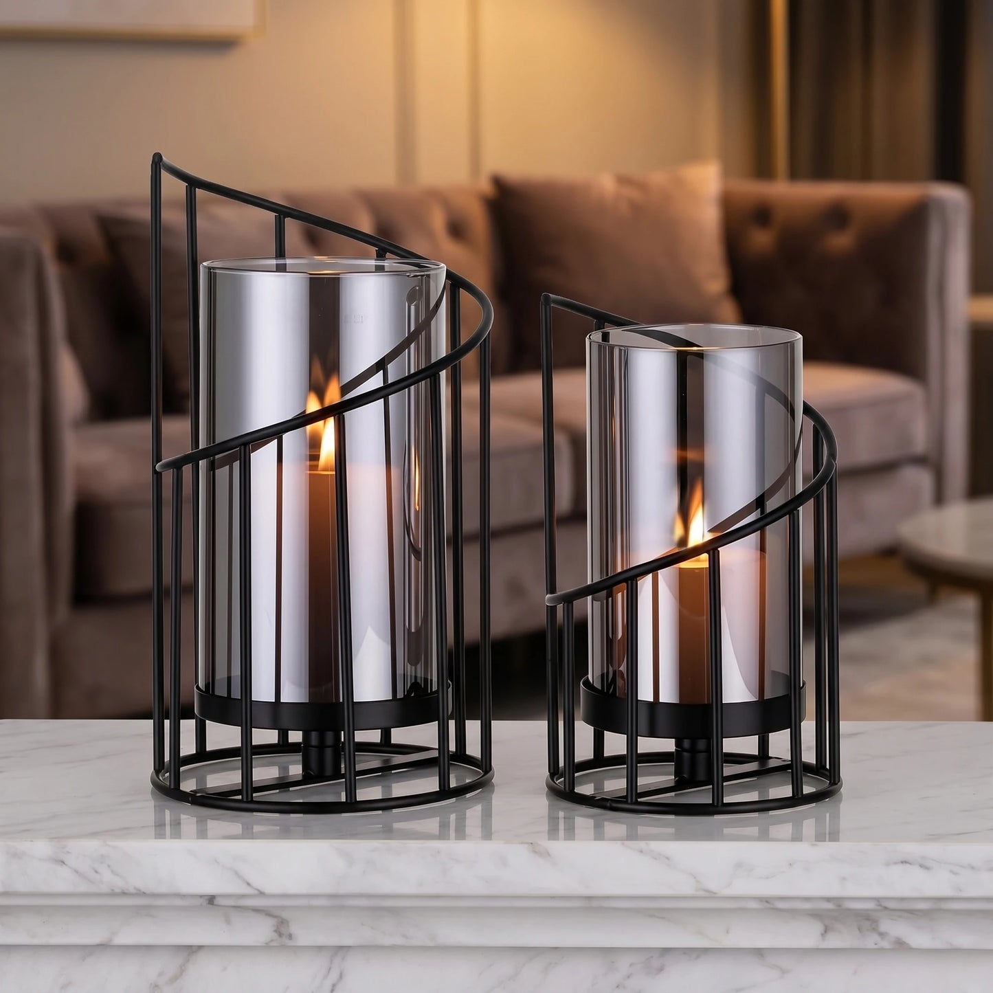 Stunning Spiral Glass Hurricane Candle Holder For Wedding Centerpieces