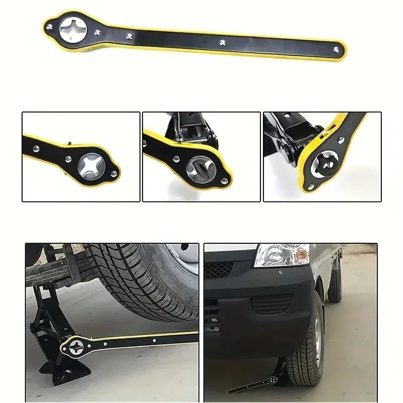 Car Labor-saving Jack Ratchet Wrench Scissor Jack Garage Tire Wheel Lug Wrench Handle Labor-saving Wrench Car Repair Tools