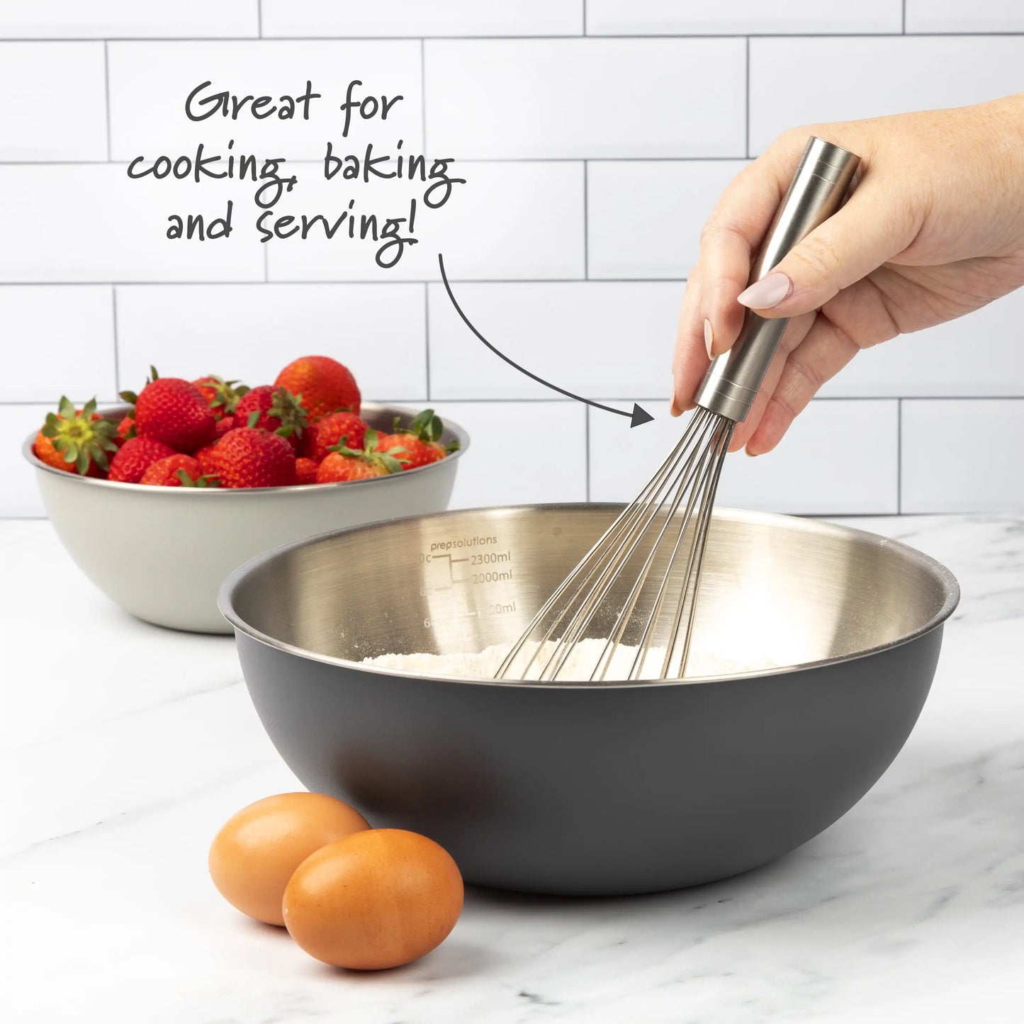 Stainless Steel Mixing Bowls Set of Three Durable Kitchen Essentials for Baking and Food Prep