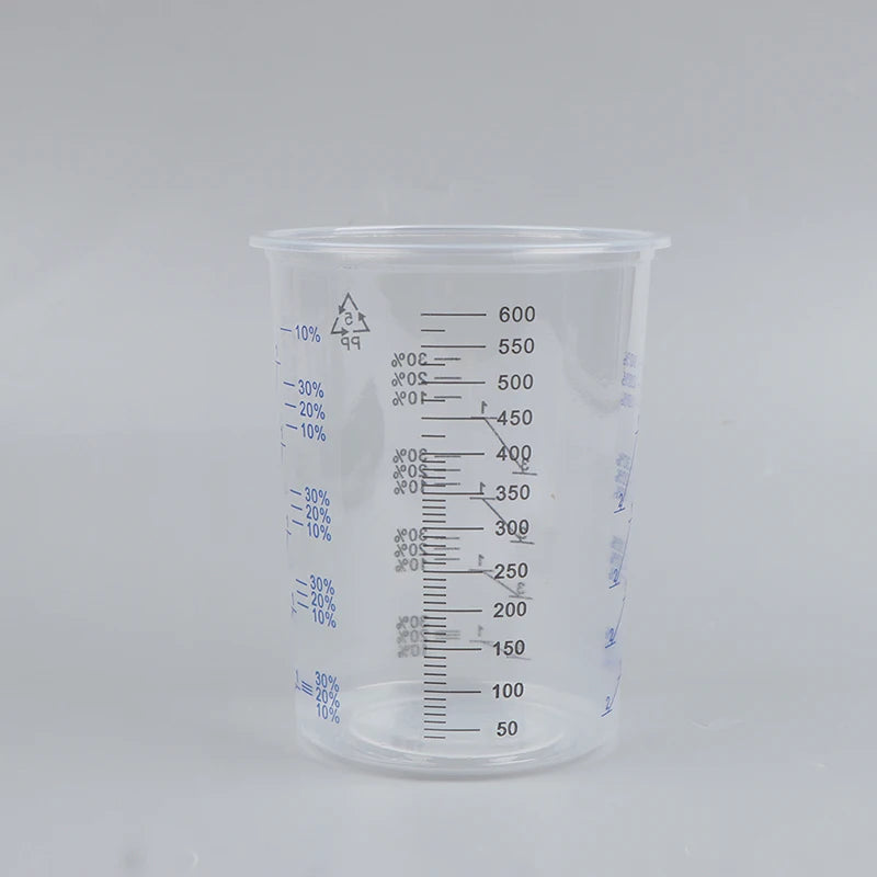 10/50Pcs 600ml Disposable Paint Mixing Calibrated Cup Transparent Graduated Plastic Liquids Measuring Cups