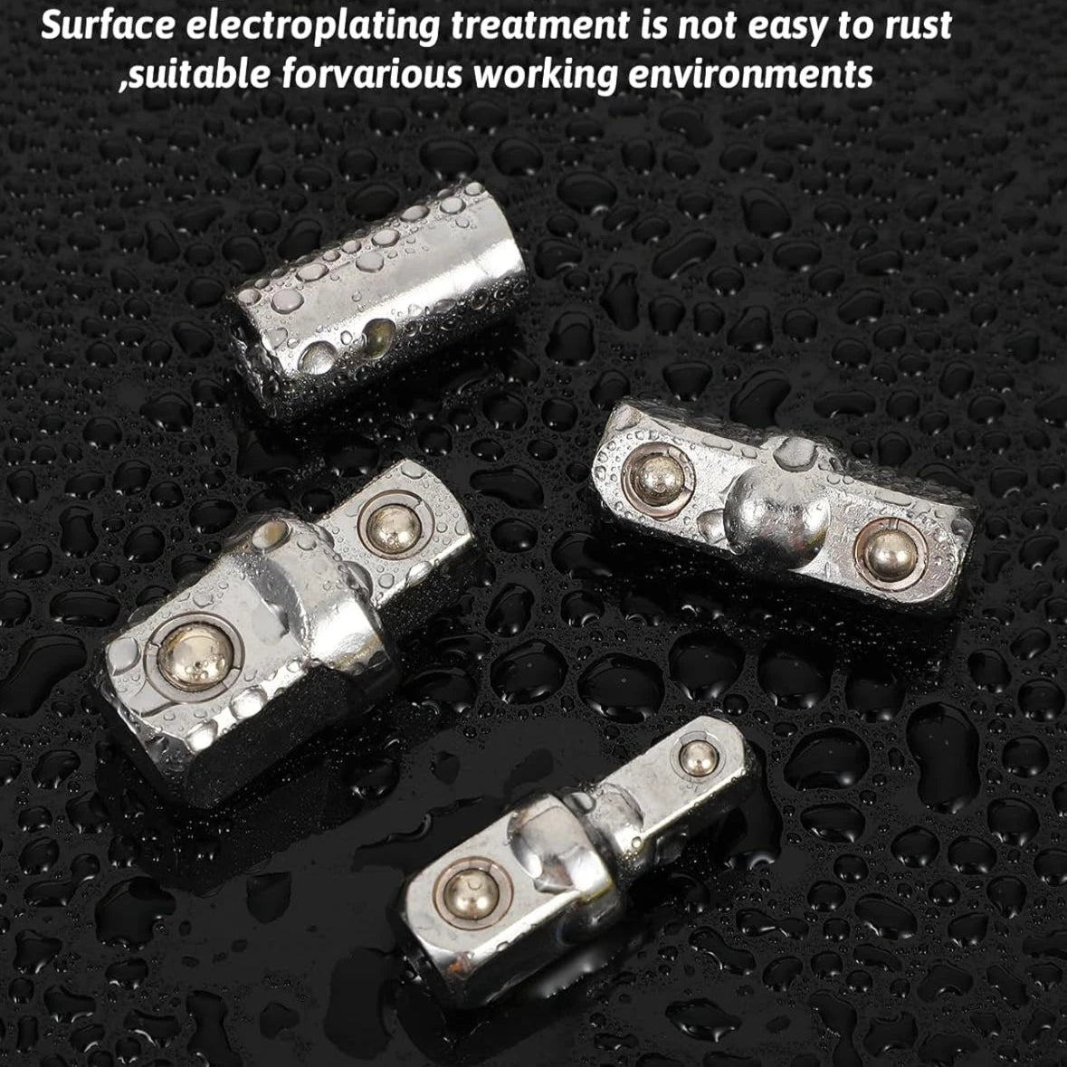 4PCS 1/2 1/4 3/8 Square Drive Adapters External Square Internal Hexagonal Connector Ratcheting Wrench Squares Head Sockets