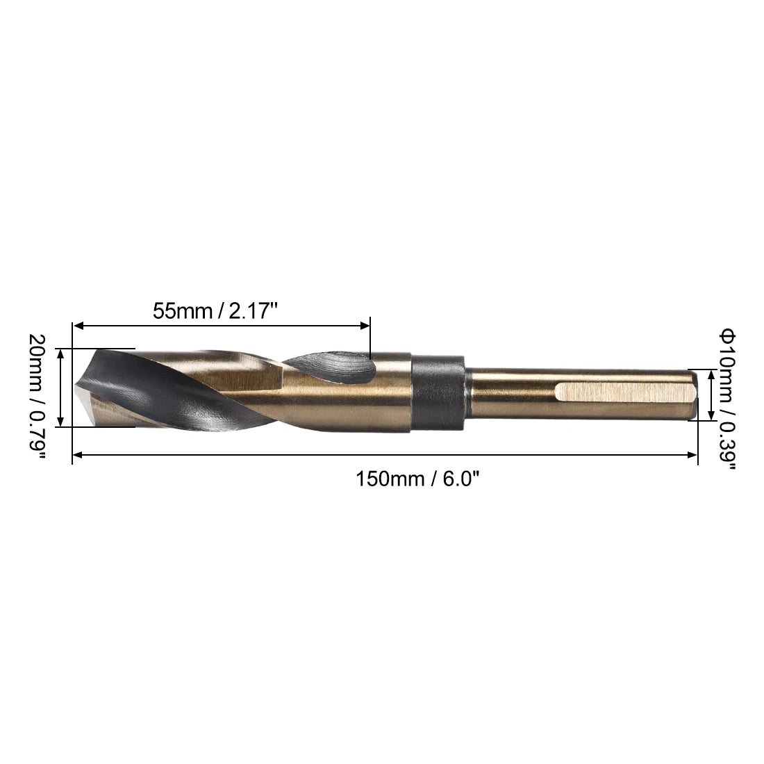 1pcs Twist Drill Bit 13/14/15/16/17/18/19/20/22/25mm 0.39-1/2Inch Shank Reduced Shank HSS Twist Drill Bits for Stainless Steel