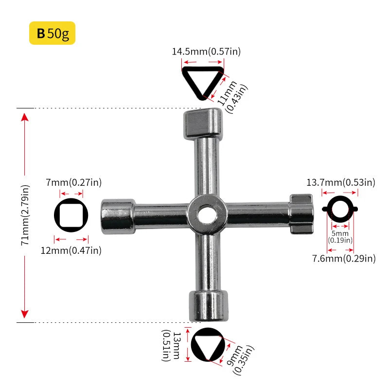 4 Ways Phillips Wrench Mini Universal Internal Triangle Multifunction Small Cross Key Wrench Repair Hand Tools For Car elevator
