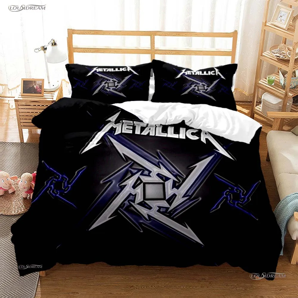 Heavy Metal Music Casal All Season Duvet Cover Comforter Bedding Sets Soft Quilt Cover and Pillowcases Single/Double/Queen/King