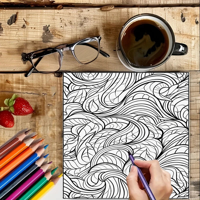Mindfulness Pattern Coloring Book for Adults, Stress Relief Drawing Pages, Birthday Gift & Back to School Art Supplies