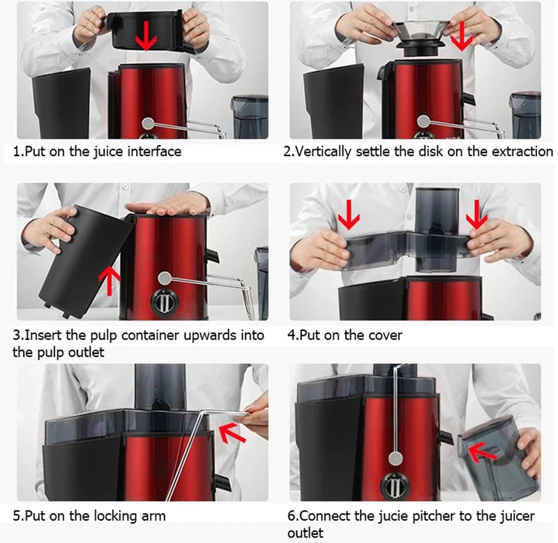 High Quality Wide Mouth Juicer Easy Clean Extractor Press Centrifugal Juicing Machine for Whole Fruit Vegetable