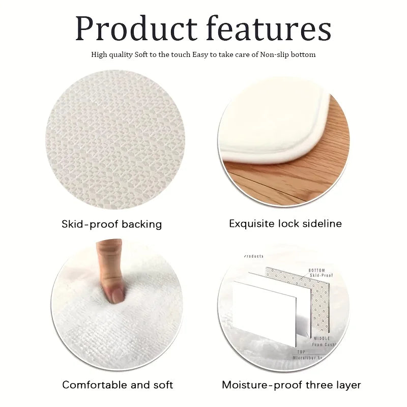 VIKAMA Nordic Simple Carpet Living Room Coffee Table Flannel Large Carpet Anti-Slip Bedroom Bedside Floor Mat Home Decoration