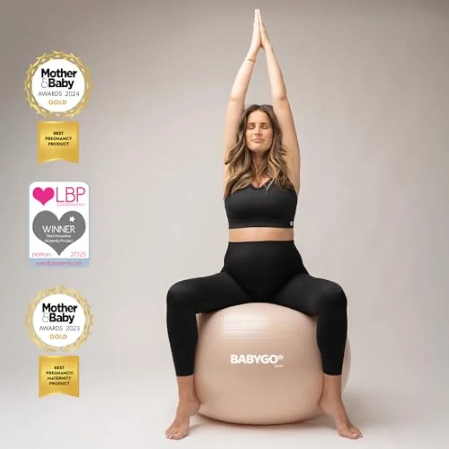 BABYGO Birthing Ball - Pregnancy Yoga Labor Exercise Ball Book Set Trimester Targeting Maternity Physio Birth Recovery Plan Inc