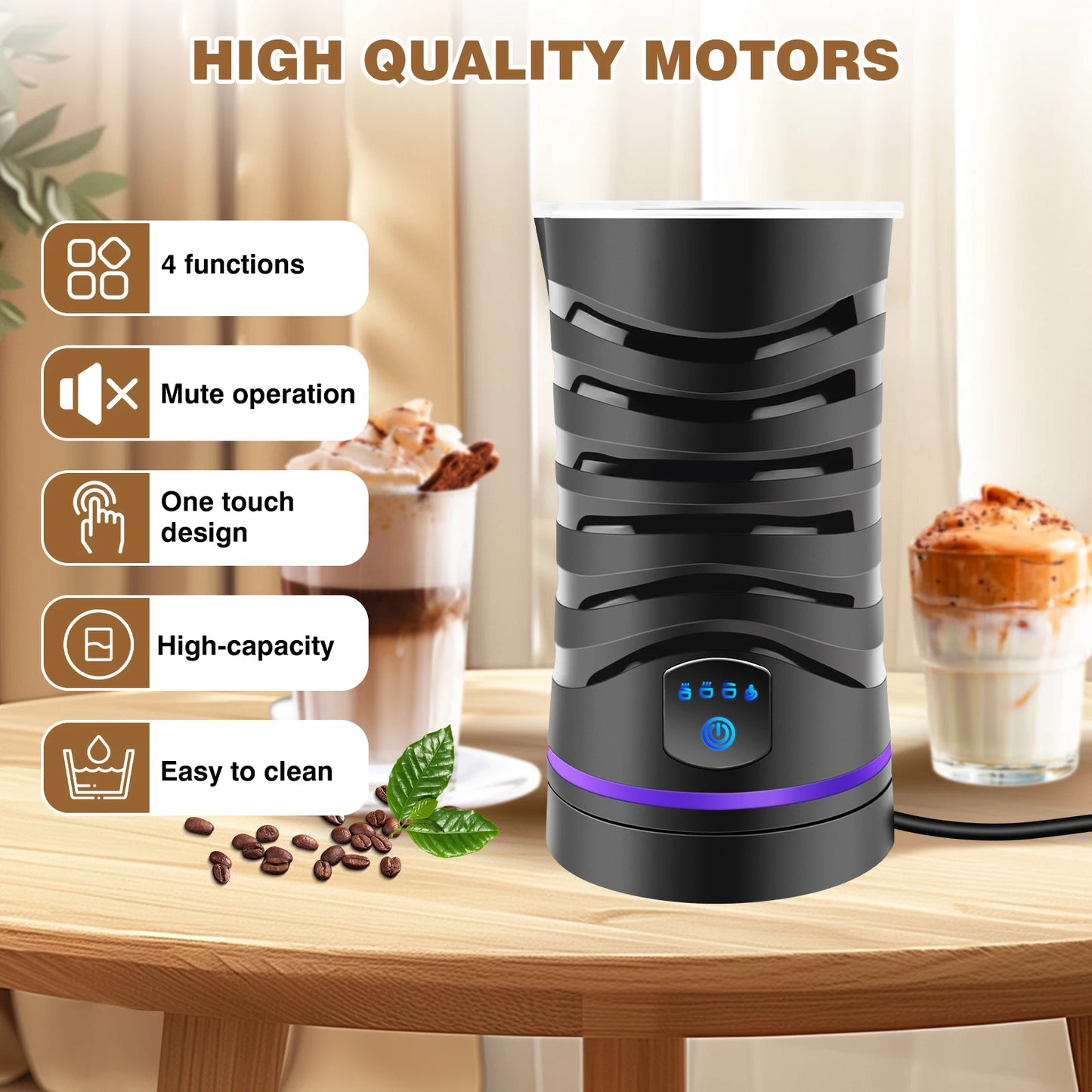 DayPlus 4 in 1 1500W Electric Milk Frother Maker 600ml
