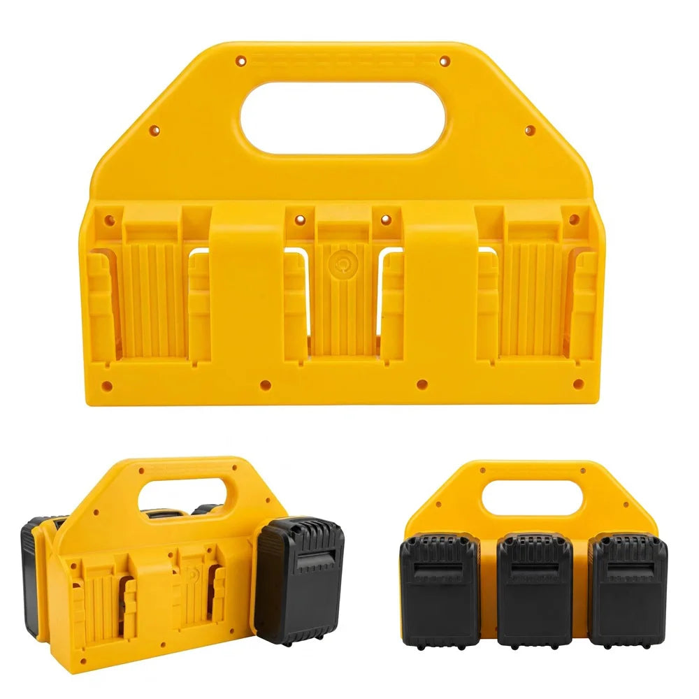 6-Slot Storage Box for Dewalt 18V & 20V Lithium Batteries - Built-in Handle, Eliminates Battery Disorganization & Easy to Carry