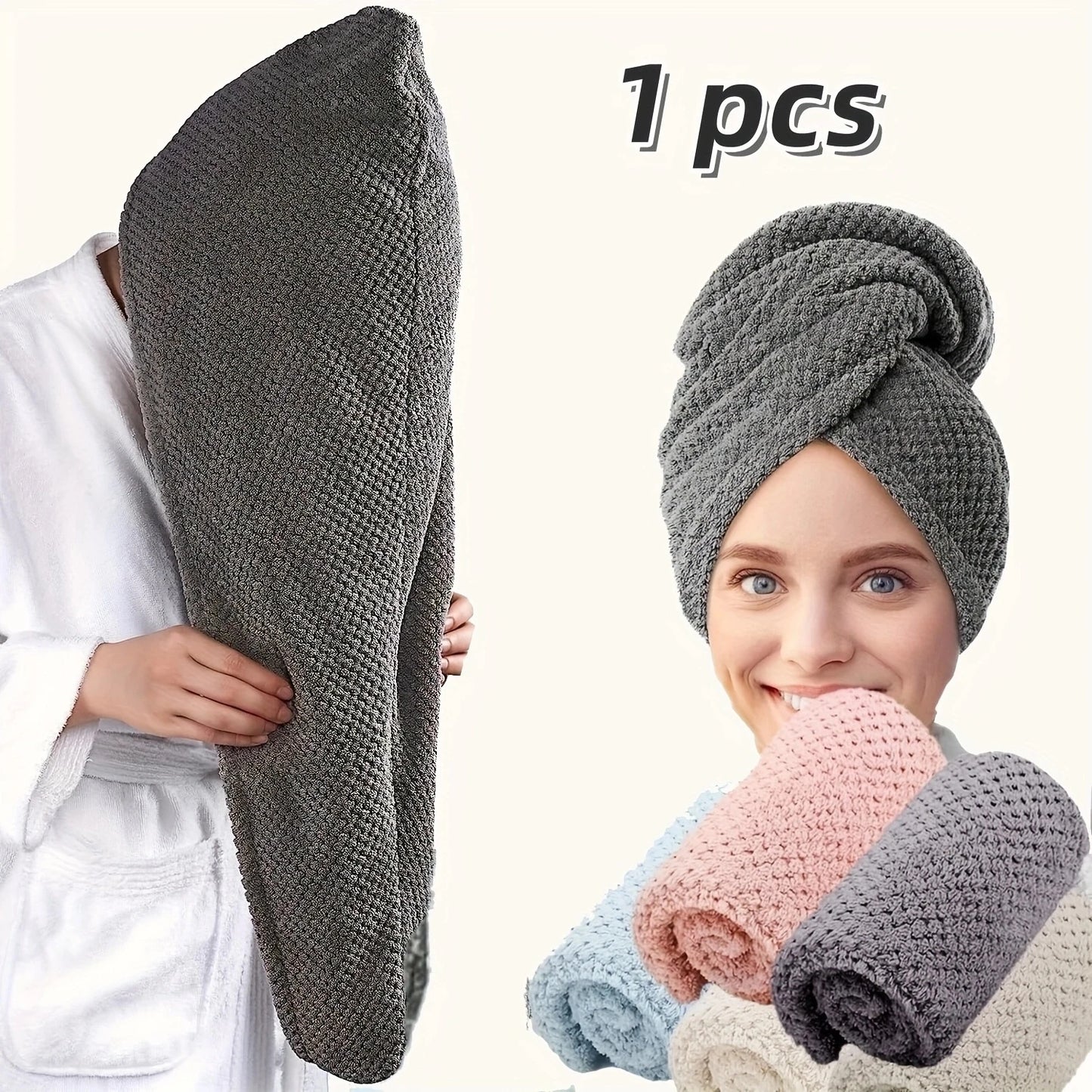 Absorbent Hair Towel Cap for Quick Drying and Styling