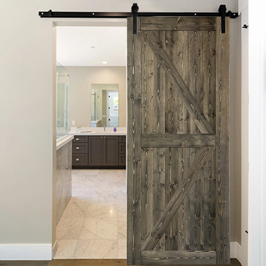 36 In. X 84 In. Sliding Barn Door With 6.6FT Hardware Kit