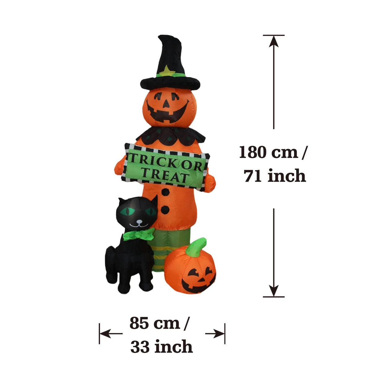 Halloween Inflatable Ghost Pumpkin Black Cat Spider Decoration with LED Lights for Home Yard Lawn Indoor and Outdoor Decoration