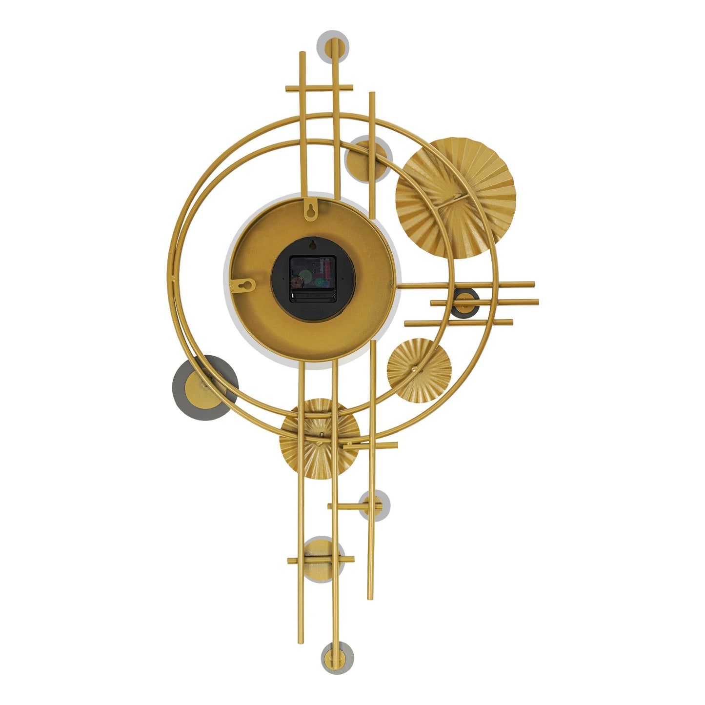 45x78cm Decorative Art Wall Clock Silent Non Ticking for Living Room Bedroom Kitchen Office Indoor Decor Modern Gold