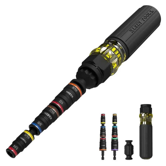 32914HD 14in1 Impact Rated Flip Socket Set, SAE and Metric Sizes, Magnetic Socket Set with 12 Hex Drivers and Bit Holder, Cushio