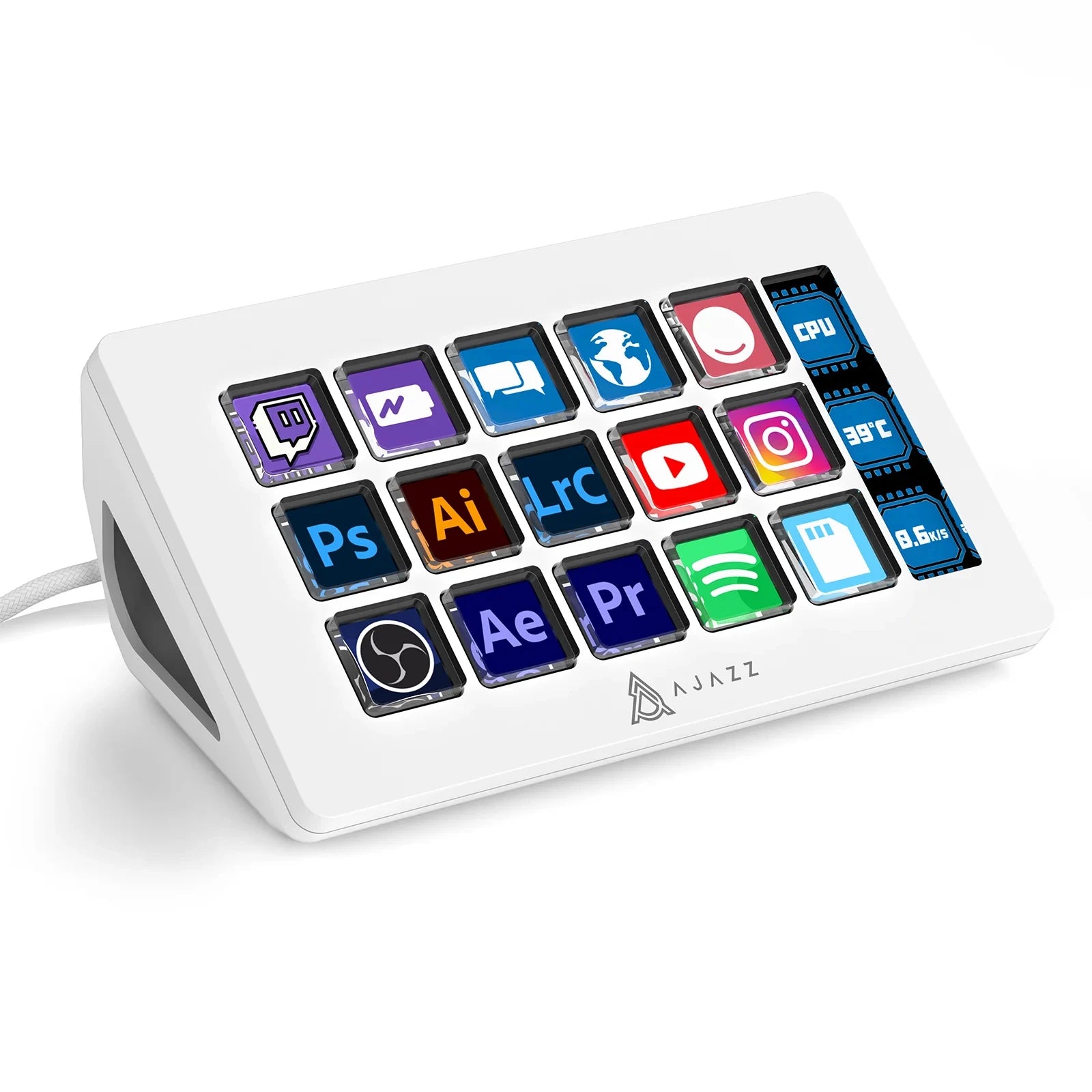 ATTACK SHARK x AJAZZ AKP153 STREAM DECK 15 Customisable Buttons Stream ...