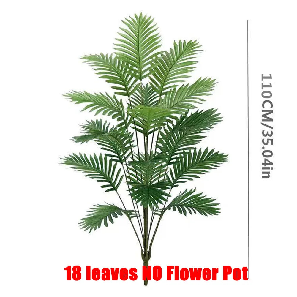70-120cm Large Artificial Palm Tree Tropical Green Leaves Fake Plants Plastic Monstera Faux Tree Branch for Home Kitchen Decora