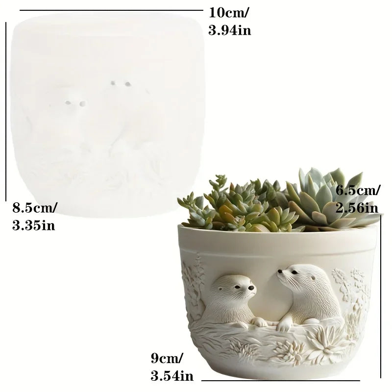 Witch Magic House Relief Pumpkin Succulent Plant Flower Pot Resin Mold  House Relief Storage Box Castle Candle Cup Gypsum Molds