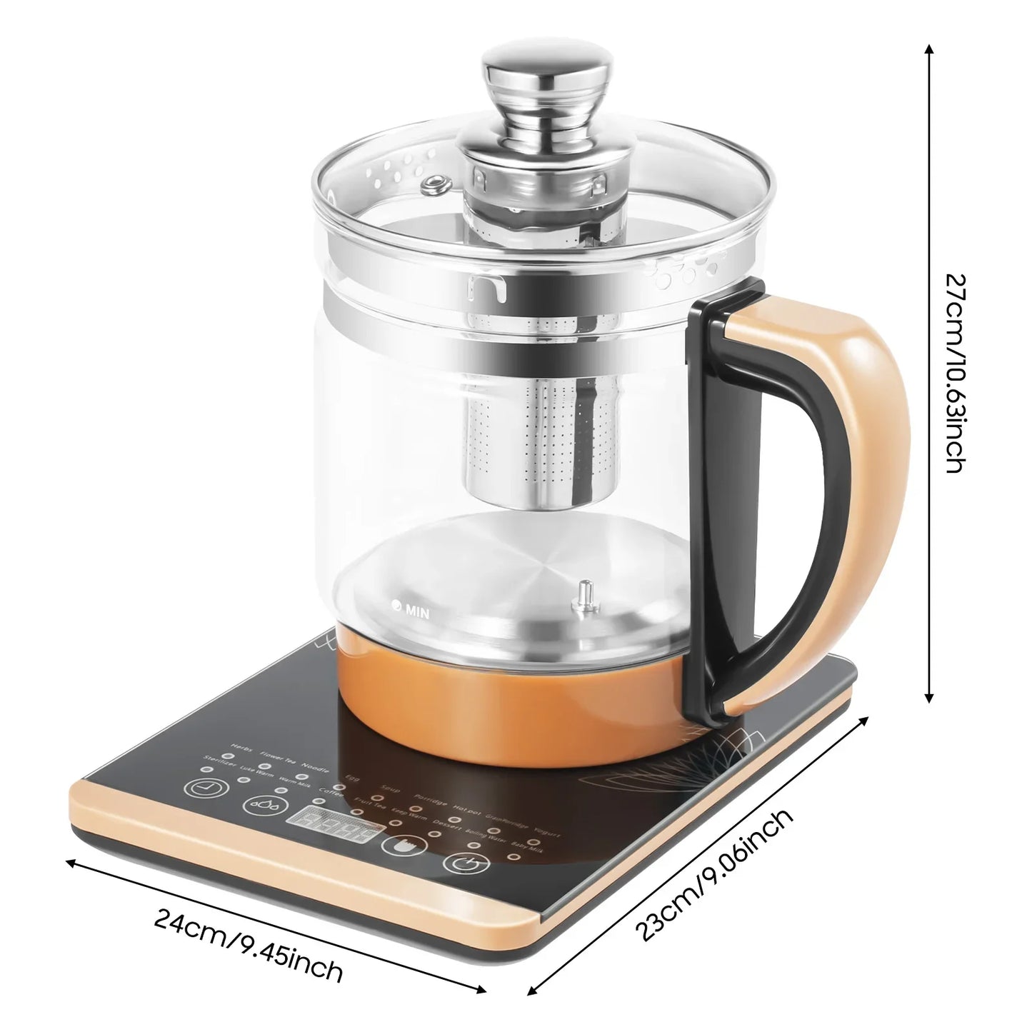 Multifunctional Glass Kettle With Filter And Digital Heating Base