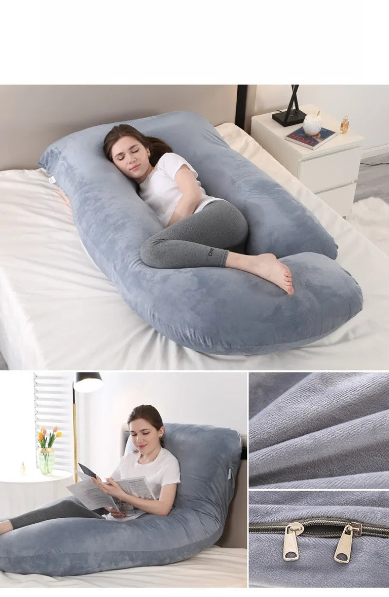 Pregnancy Pillow G Type Maternity Side Sleeper Pillow Waist Belly Support Pillow Removable Cover for Pregnant Women