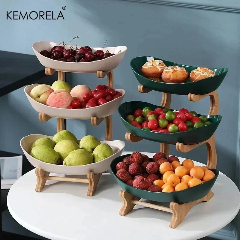2/3 Layer Fruit Plate Home Living Room Plastic Snack Dish Creative Modern Dried Fruit Basket Candy Dish Cake Stand Salad Bowl
