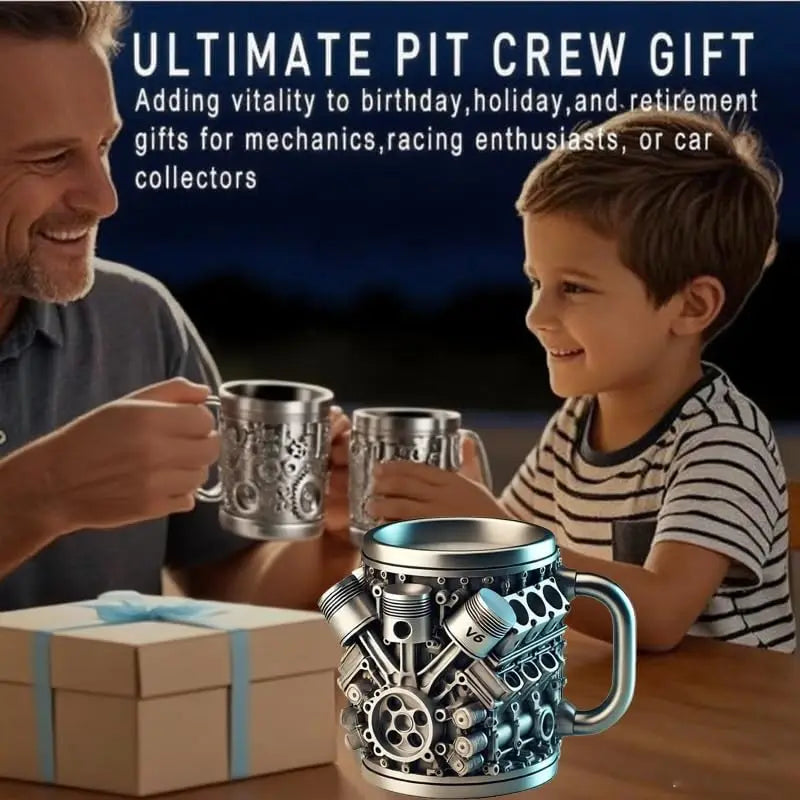 New engine cup, mug, stainless steel liner, coffee cup, creative resin crafts, desktop decoration ornaments