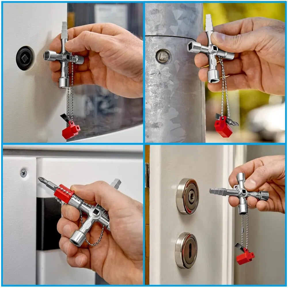 4in1 Key Wrench Multi Tool for Electrical Cabinet Maintenance