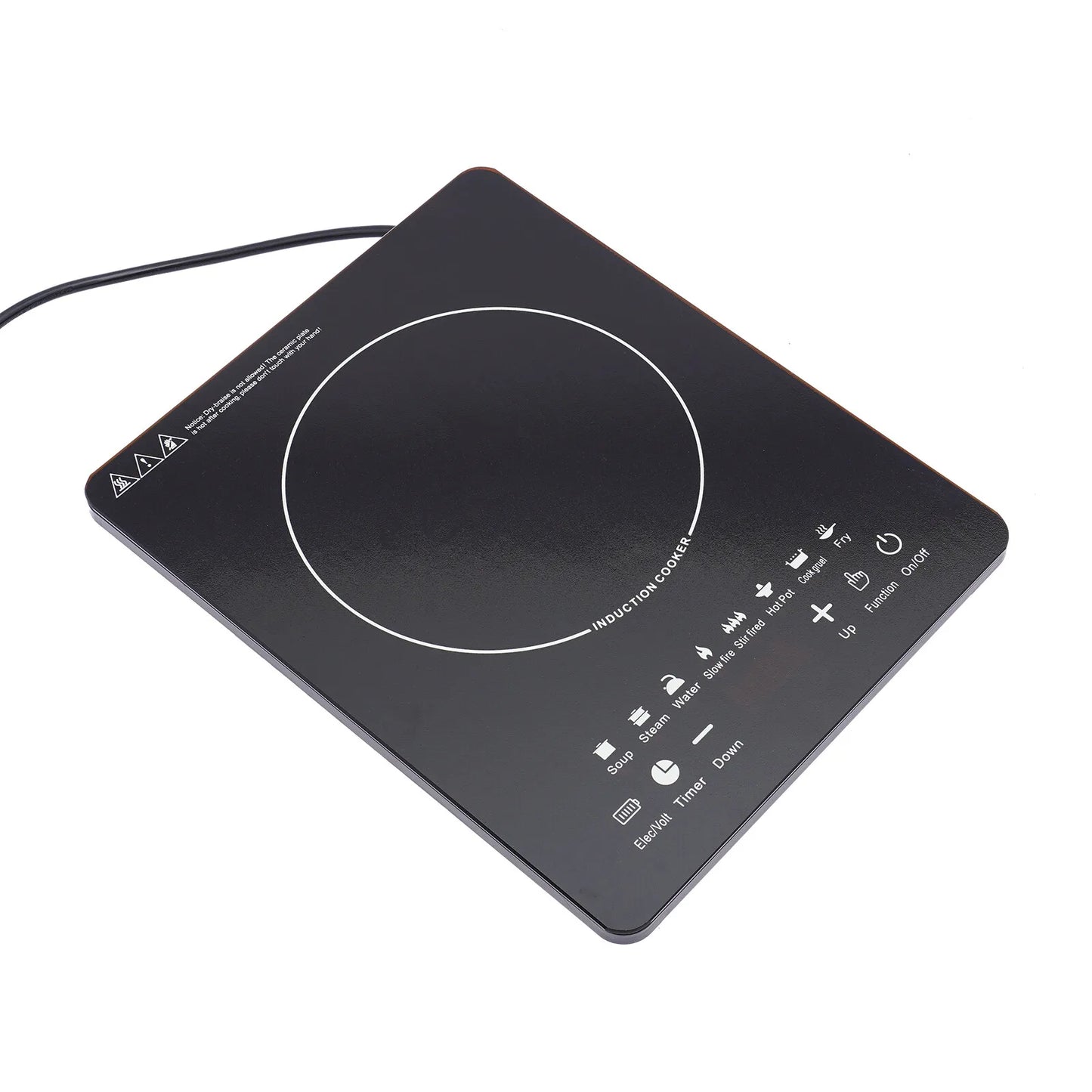 110V 750W Electric Induction Cooktop 8 Power Levels Touch Control Burner 180min Timer Portable Stove for Home RV