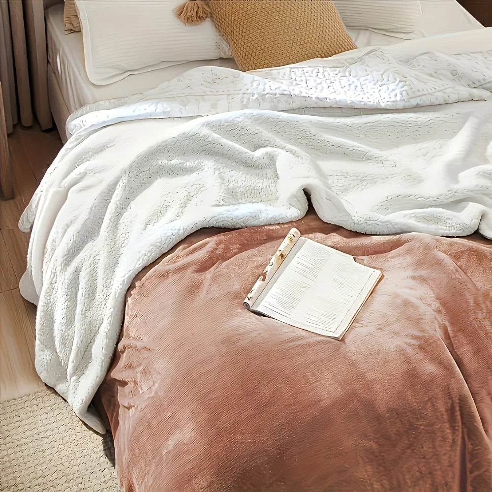 Ultra Soft Sherpa Fleece Bed Blanket For Cozy Comfort