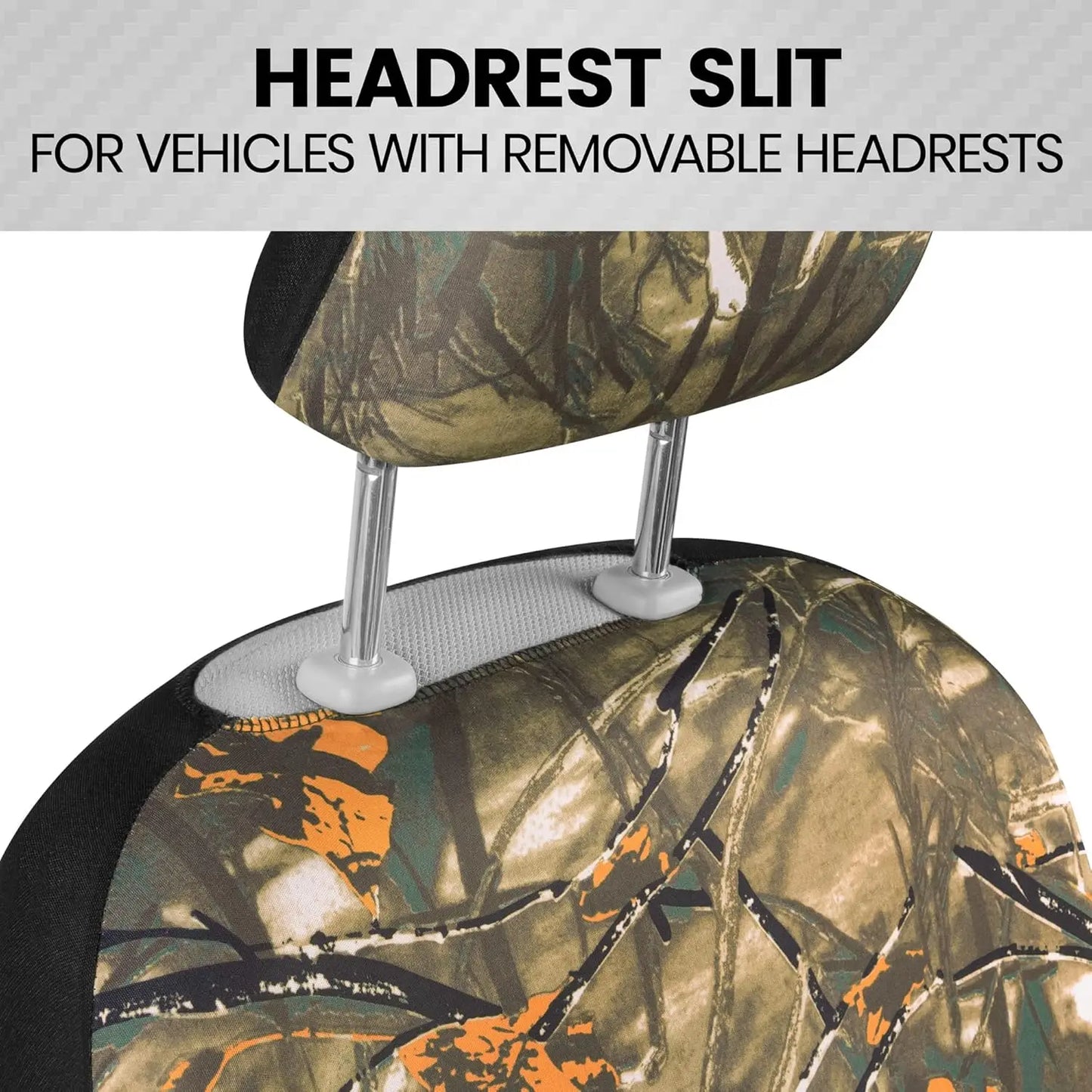 Forest Camo Car Seat Covers Full Set with Steering Wheel & Belt Covers for Cars Trucks SUV