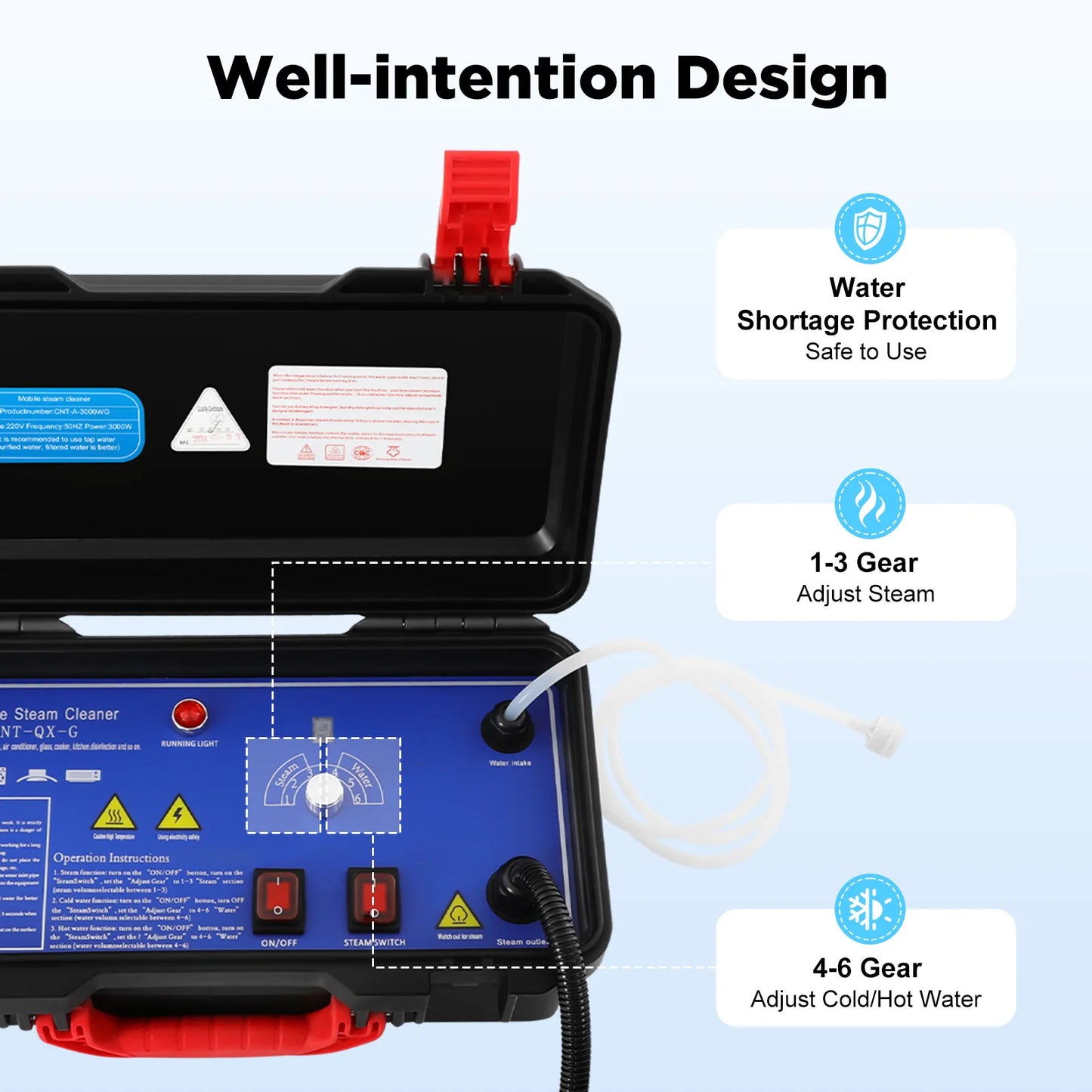 110V/220V High Pressure Steam Cleaner Set Steam Cleaning Machine Portable 6-Gear Cleaner for Car Kitchen Floor Cleaning