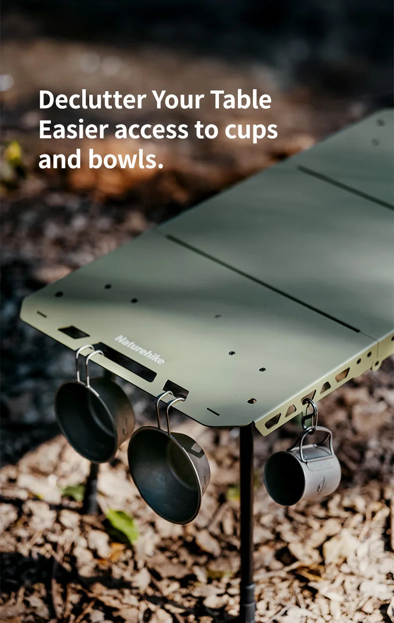 Naturehike H02 IGT Table Camping Multifunctional Tactical Table Height Adjustable Desk Kitchen Folding Table BBQ Picnic