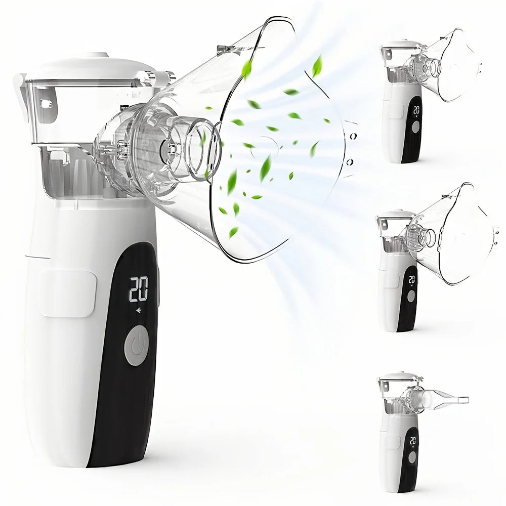 Portable Handheld Nebulizer, Mesh Atomizer Inhaler, Personal Respiratory Device for Home, Travel, School & Business Trip Use