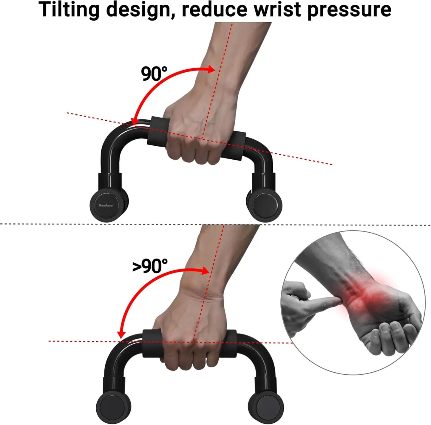 Push Up Bars with Cushioned Foam Grip and Non-Slip Structure - Durable Gym Equipment for Home Workouts