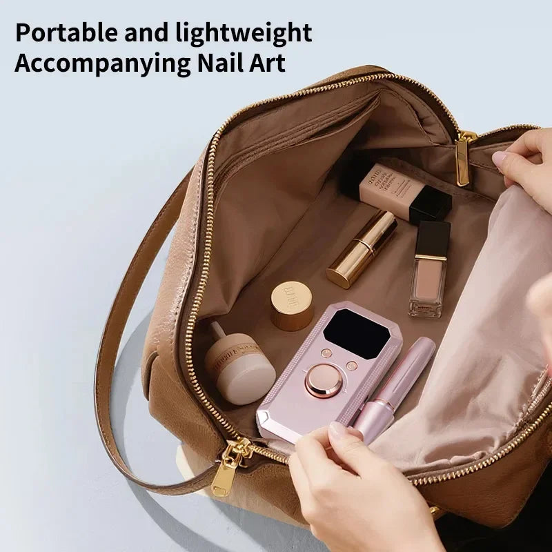 Professional Cordless Rechargeable Electric Nail Drill Machine, Portable Nail File with HD LED Display and 32 Adjustable Speeds, All-in-One Manicure Pedicure Tool for Acrylic Gel Nails Polishing, Grinding and Cuticle Remover,