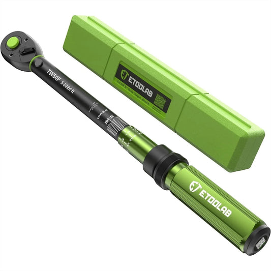 3/8-Inch Drive Click Torque Wrench, 5-50Ft-Lb Dual-Direction Adjustable for Bike Motorcycle Car Repair - Reliable Tool