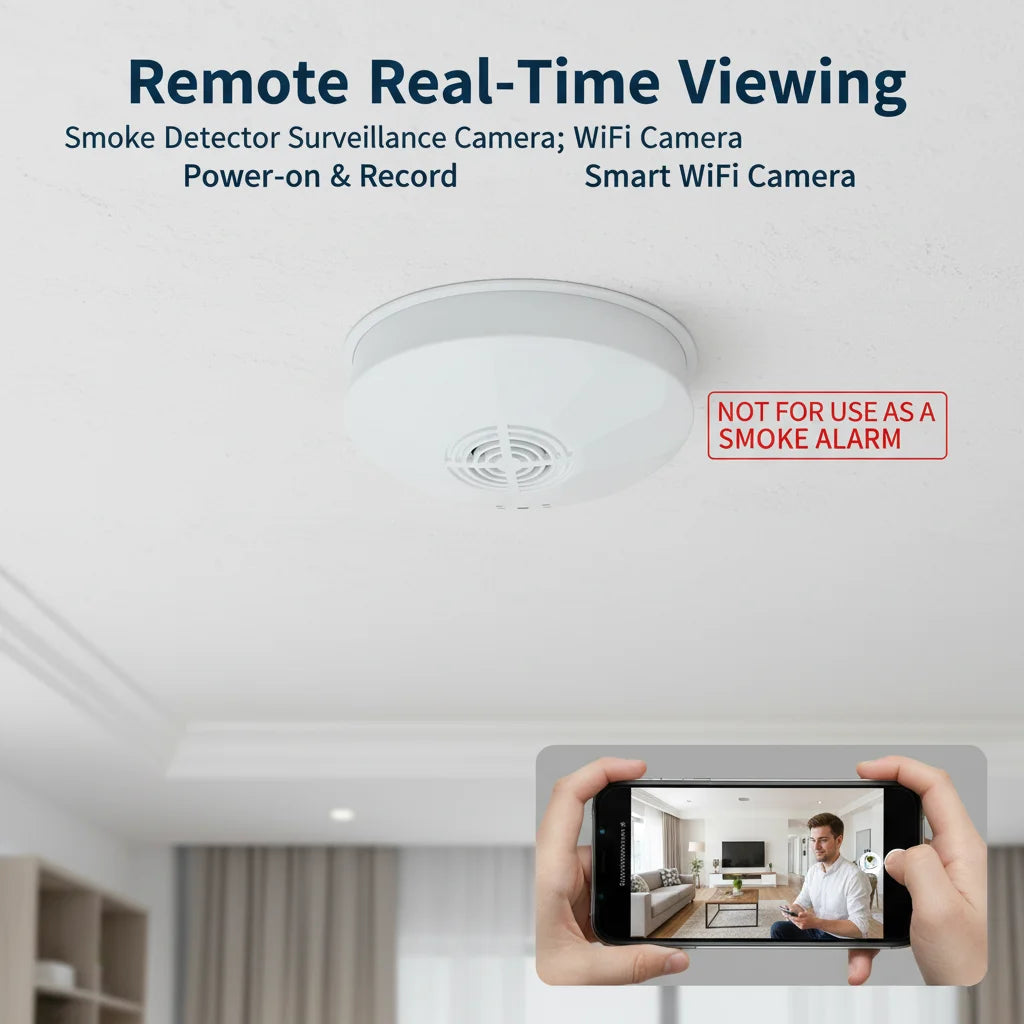 Mini Security Camera 1080P HD, WiFi Remote View, Motion Detection & Recording, Ceiling-Mounted for Home/Office/Hotel Indoor Use