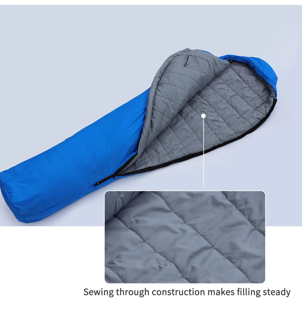 Kamperbox SY011 Sleeping Bag 40D Ripstop Nylon Shell Synthetic Fiber Fill Lightweight Portable Camping Sleeping Bag for Adults