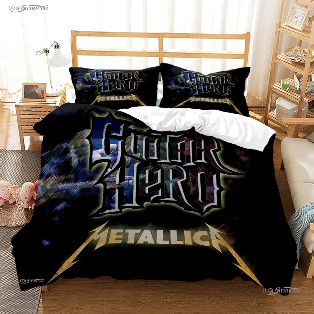 Heavy Metal Music Casal All Season Duvet Cover Comforter Bedding Sets Soft Quilt Cover and Pillowcases Single/Double/Queen/King