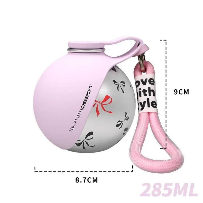 Portable Dog Water Bottle Stainless Steel Travel Cat Water Dispenser with Bowl No-Spill Puppy Water Bottle for Walking Hiking