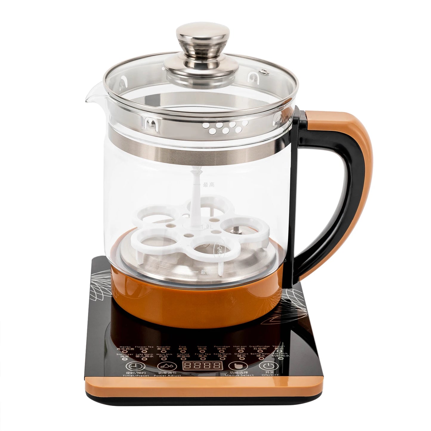 1.8L 800W Multifunction Electric Health Pot Glass Kettle
